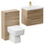 Napoli 390 Bordalino Oak 1100mm Wall Mounted Vanity Unit Toilet Suite with 1 Tap Hole Basin and 2 Drawers with Brushed Brass Handles Left Hand View