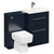 Napoli 390 Deep Blue 1100mm Vanity Unit Toilet Suite with 1 Tap Hole Basin and 2 Drawers with Polished Chrome Handles Left Hand View