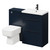 Napoli 390 Deep Blue 1100mm Vanity Unit Toilet Suite with 1 Tap Hole Basin and 2 Drawers with Matt Black Handles Right Hand View