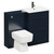 Napoli 390 Deep Blue 1100mm Vanity Unit Toilet Suite with 1 Tap Hole Basin and 2 Drawers with Matt Black Handles Left Hand View