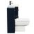 Napoli 390 Deep Blue 1100mm Vanity Unit Toilet Suite with 1 Tap Hole Basin and 2 Drawers with Matt Black Handles Side View
