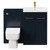 Napoli 390 Deep Blue 1100mm Vanity Unit Toilet Suite with 1 Tap Hole Basin and 2 Doors with Brushed Brass Handles Front View