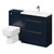 Napoli 390 Deep Blue 1300mm Vanity Unit Toilet Suite with 1 Tap Hole Basin and 2 Drawers with Polished Chrome Handles Right Hand View