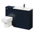 Napoli 390 Deep Blue 1300mm Vanity Unit Toilet Suite with 1 Tap Hole Basin and 2 Drawers with Matt Black Handles Right Hand View