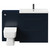 Napoli 390 Deep Blue 1300mm Vanity Unit Toilet Suite with 1 Tap Hole Basin and 2 Drawers with Matt Black Handles Front View