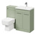 Napoli 390 Olive Green 1100mm Vanity Unit Toilet Suite with 1 Tap Hole Basin and 2 Doors with Polished Chrome Handles Right Hand View
