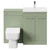 Napoli 390 Olive Green 1100mm Vanity Unit Toilet Suite with 1 Tap Hole Basin and 2 Doors with Polished Chrome Handles Front View