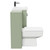 Napoli 390 Olive Green 1100mm Vanity Unit Toilet Suite with 1 Tap Hole Basin and 2 Doors with Polished Chrome Handles Side View