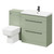 Napoli 390 Olive Green 1300mm Vanity Unit Toilet Suite with 1 Tap Hole Basin and 2 Drawers with Matt Black Handles Right Hand View