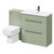 Napoli 390 Olive Green 1300mm Vanity Unit Toilet Suite with 1 Tap Hole Basin and 2 Drawers with Gunmetal Grey Handles Right Hand View