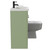 Napoli 390 Combination Olive Green 1100mm Vanity Unit Toilet Suite with Left Hand L Shaped 1 Tap Hole Basin and 2 Doors with Matt Black Handles Side View