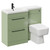 Napoli 390 Combination Olive Green 1100mm Vanity Unit Toilet Suite with Left Hand L Shaped 1 Tap Hole Basin and 2 Doors with Matt Black Handles Left Hand View