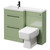Napoli 390 Combination Olive Green 1100mm Vanity Unit Toilet Suite with Left Hand L Shaped 1 Tap Hole Basin and 2 Doors with Matt Black Handles Right Hand View