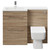 Napoli 390 Combination Bordalino Oak 1100mm Vanity Unit Toilet Suite with Left Hand L Shaped 1 Tap Hole Basin and 2 Drawers with Polished Chrome Handles Front View