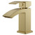 Colore Square Brushed Brass Mini Mono Basin Mixer Tap Right Hand View