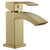 Colore Square Brushed Brass Mini Mono Basin Mixer Tap Left Hand View