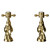 Balmoral Traditional Brushed Brass Basin Taps Pair Front View