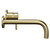 Colore Round Brushed Brass Wall Mounted 2 Tap Hole Basin Mixer Tap Side View