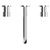 Colore Round Polished Chrome Wall Mounted 3 Tap Hole Bath Filler Tap Top View