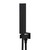 Colore Square Matt Black Shower Outlet Holder and Kit Right Hand View