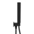 Colore Square Matt Black Shower Outlet Holder and Kit Side View