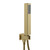 Colore Square Brushed Brass Shower Outlet Holder and Kit Left Hand View