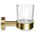 Colore Orbit Brushed Brass and Glass Wall Mounted Bathroom Tumbler Side View