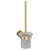 Colore Orbit Brushed Brass and Frosted Glass Wall Mounted Toilet Brush and Holder Left Hand View