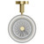 Colore Orbit Brushed Brass and Frosted Glass Wall Mounted Toilet Brush and Holder Top View