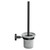 Colore Orbit Matt Black and Frosted Glass Wall Mounted Toilet Brush and Holder Side View