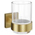 Colore Vector Brushed Brass and Glass Wall Mounted Bathroom Tumbler Left Hand View