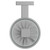 Vector Polished Chrome and Frosted Glass Wall Mounted Toilet Brush and Holder Top View