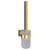 Colore Vector Brushed Brass and Frosted Glass Wall Mounted Toilet Brush and Holder Left Hand View