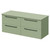 Napoli Olive Green 1200mm Wall Mounted Vanity Unit for Countertop Basins with 4 Drawers and Gunmetal Grey Handles Right Hand View