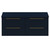 Napoli Deep Blue 1200mm Wall Mounted Vanity Unit for Countertop Basins with 4 Drawers and Brushed Brass Handles Front View