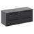 Napoli Gloss Grey 1200mm Wall Mounted Vanity Unit for Countertop Basins with 4 Drawers and Matt Black Handles Left Hand View