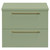 Napoli 390 Olive Green 600mm Wall Mounted Vanity Unit for Countertop Basins with 2 Drawers and Brushed Brass Handles Front View