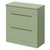 Napoli 390 Olive Green 800mm Floor Standing Vanity Unit for Countertop Basins with 2 Drawers and Brushed Brass Handles Right Hand View