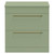Napoli 390 Olive Green 800mm Floor Standing Vanity Unit for Countertop Basins with 2 Drawers and Brushed Brass Handles Front View
