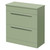 Napoli 390 Olive Green 800mm Floor Standing Vanity Unit for Countertop Basins with 2 Drawers and Polished Chrome Handles Right Hand View