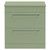 Napoli 390 Olive Green 800mm Floor Standing Vanity Unit for Countertop Basins with 2 Drawers and Polished Chrome Handles Front View