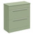 Napoli 390 Olive Green 800mm Floor Standing Vanity Unit for Countertop Basins with 2 Drawers and Polished Chrome Handles Left Hand View