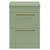 Napoli 390 Olive Green 600mm Floor Standing Vanity Unit for Countertop Basins with 2 Drawers and Brushed Brass Handles Front View