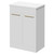 Napoli 390 Gloss White 600mm Floor Standing Vanity Unit for Countertop Basins with 2 Doors and Brushed Brass Handles Right Hand View