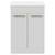 Napoli 390 Gloss White 600mm Floor Standing Vanity Unit for Countertop Basins with 2 Doors and Brushed Brass Handles Front View