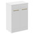 Napoli 390 Gloss White 600mm Floor Standing Vanity Unit for Countertop Basins with 2 Doors and Brushed Brass Handles Left Hand View