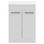 Napoli 390 Gloss White 600mm Floor Standing Vanity Unit for Countertop Basins with 2 Doors and Matt Black Handles Front View