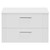 Avant Satin White 800mm Wall Mounted Vanity Unit for Countertop Basins with 2 Drawers and Polished Chrome Handles Front View