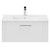Avant Satin White 800mm Wall Mounted Vanity Unit with 1 Tap Hole Minimalist Basin and Single Drawer with Polished Chrome Handle Front View
