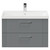 Avant Satin Grey 800mm Wall Mounted Vanity Unit with 1 Tap Hole Slim Edge Basin and 2 Drawers with Polished Chrome Handles Front View